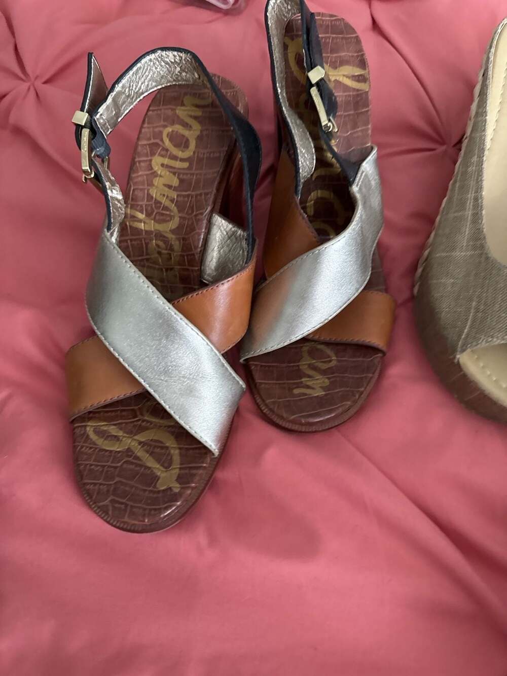 Sam Edelman Ivy Colorblock Slingback Chunky Heel Sandals